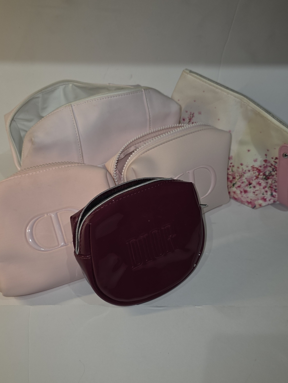 Dior Miss Dior Cosmetic Bag Lot Travel Makeup Pouch Toiletry Organizer Set of 5 - Picture 16 of 16